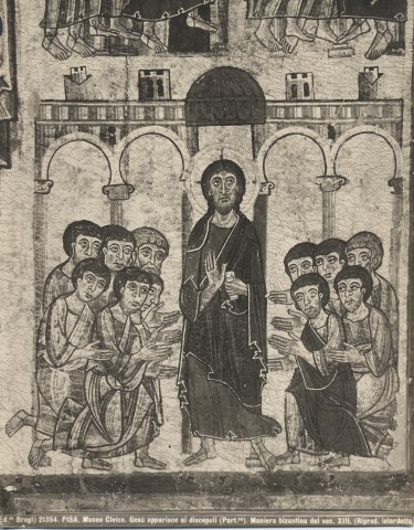 Brogi — Pisa. Museo Civico. Gesù apparisce ai discepoli. (Part.re). Maniera bizantina del sec. XIII — particolare